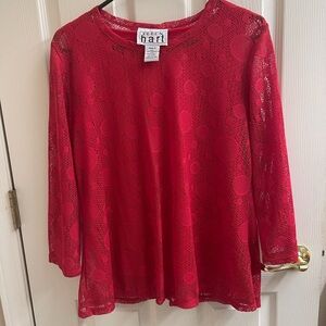 KEREN hart Red Lace Women's Top ( S)